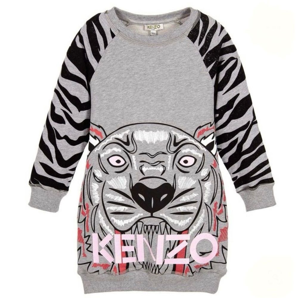 KENZO Kids Tiger Sweatshirt Dress Youth 14 Women’s Small
